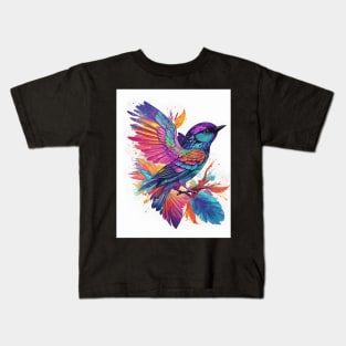 Bright Whimsical Bird Kids T-Shirt